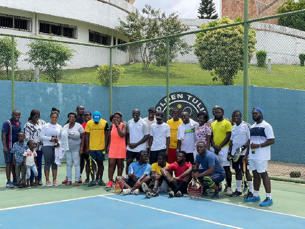 Players from Pulse Fitness and Our Lady of Grace Tennis Club