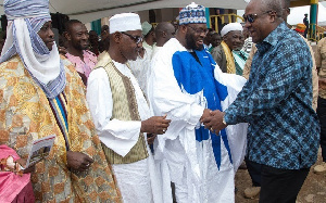 President John Dramani Mahama with members of the Muslim Community