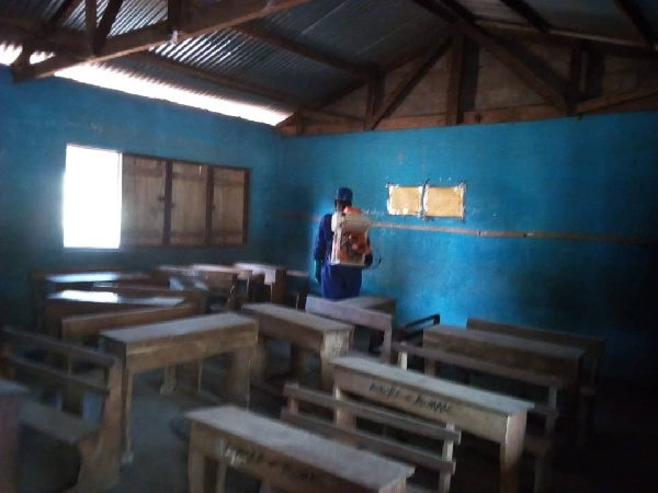 Fumigating of schools in the Adaklu District