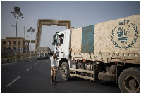 A truck driver in a 130-truck aid convoy for Ethiopia's Tigray region