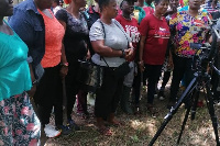 Some residents of the Oti community gathered to listen to the Queenmother