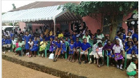 The children were taking through series of demonstration on bad sanitation behaviour