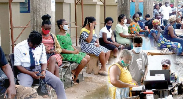 Electorates waiting to be registered by the EC