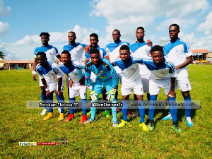 Berekum Chelsea players pose for the cameras