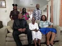 Grace Nortey (middle) during a visit by John Mahama