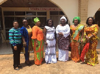 Hajia Zainabu (3rd from right) in a pose with her two deputies and some female govt appointees