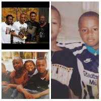 The Ayew brothers with their father