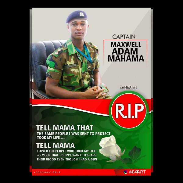 Captain Maxwell Mahama left behind a wife and two children