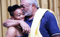 Former President, Jerry John Rawlings (r) and daugther, Zanetor