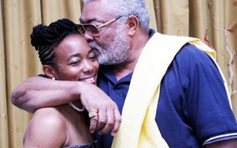 Former President, Jerry John Rawlings (r) and daugther, Zanetor