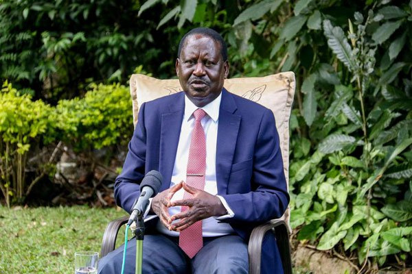 ODM leader Raila Odinga during an interview in which he urged Kenyans to follow the government's gui