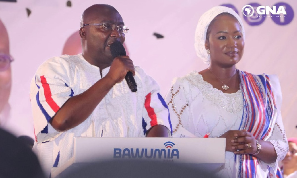 Vice President Dr. Mahamudu Bawumia and wife Samira Bawumia at his acceptance speech ceremony