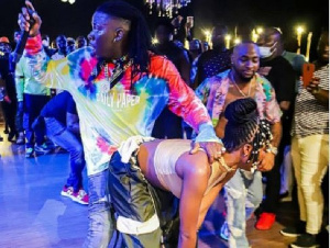 Stonebwoy vigorously grinding Efya at the Activate Party