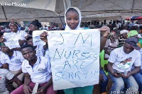 The nurses with their placards