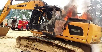 At least 10 excavators were burnt by the task force