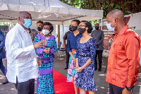 Laurent Gbagbo with Nana Konadu Agyeman-Rawlings and her family