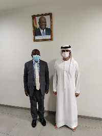 Health Minister Kwaku Agyemang Manu and Sheikh Ahmed Dalmook Al Maktoum