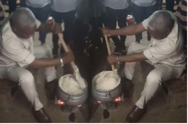 Benjamin Narteh Ayiku showcased a unique gesture by preparing banku