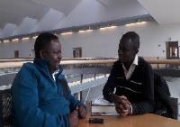 Opoku Gakpo [right] interviewing Dr Kiggundu