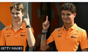 McLaren's Oscar Piastri (left) and Lando Norris have won three of the past five grands prix