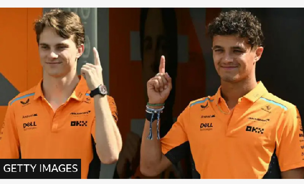 McLaren's Oscar Piastri (left) and Lando Norris have won three of the past five grands prix