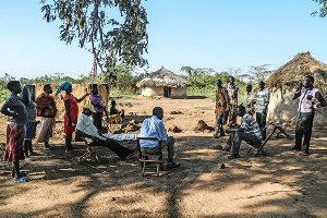 Some of the project affected people gathered for a meeting