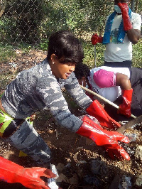 Nana Ama Mcbrown with other Kumawood stars cleanup Kumasi