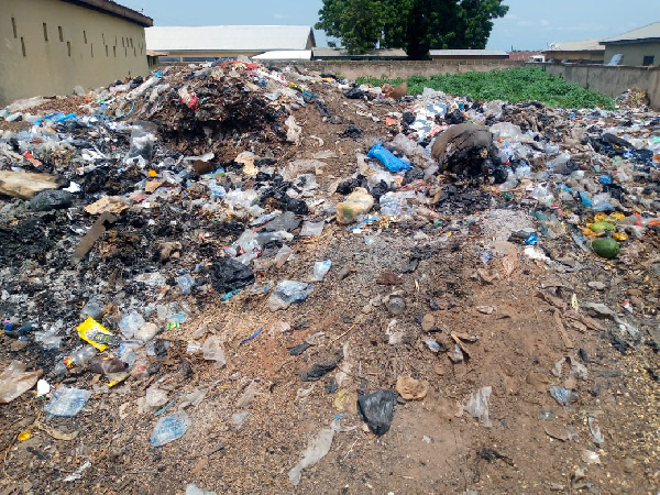 Current state of the toilet facility area turned refuse dump