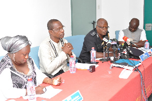 Professor Audrey Gadzekpo, Mr Roland Affail Monney, ACP David Eklu and Mr Salifu Abdul Rahaman