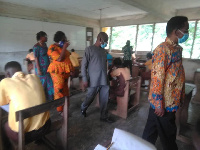 Professor Kwesi Yankah visited some BECE centres