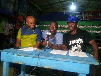 John Laryea (middle) flanked by CEO of Gyan Investments, Sammy Anim and Carl Lokko