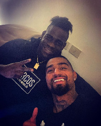 AC Monza teammates Kevin-Prince Boateng and Mario Balotelli