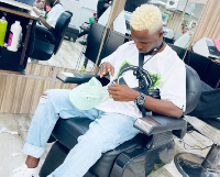 Teacher Kwadwo in his new 'blonde' hairstyle