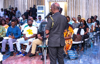 IGP Dr. George Akuffo Dampare addressing some event organisers in Accra