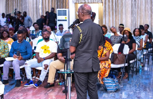 IGP Dr. George Akuffo Dampare addressing some event organisers in Accra