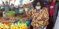 Professor Naana Jane Opoku-Agyemang was at the Prestea market