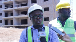 Project Manager for Eden Heights real estate, Anthony Ocran addressing the media