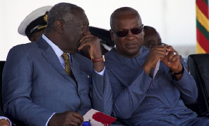 Former Presidents John Kufuor (L) and John Mahama (R)