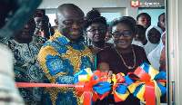 AMA Boss, Adjei Sowah and Matilda Amissah Arthur cutting the tape