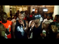 Asamoah Gyan with Stonebwoy