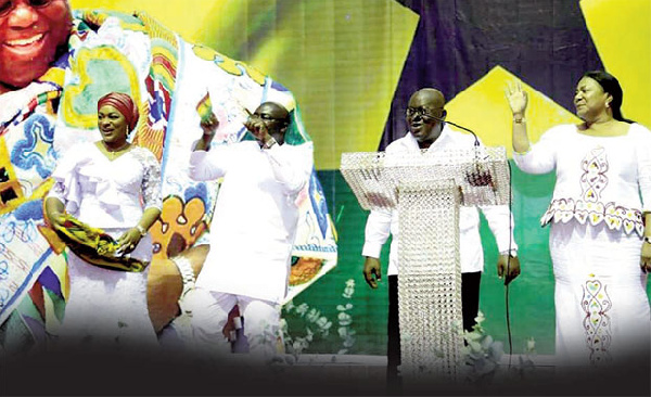 President Akufo-Addo with Vice President Bawumia and their spouses,Rebecca and Samira