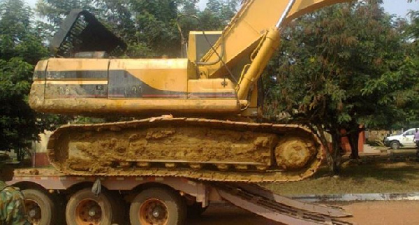 The earth-moving equipment of at least 22 tonnes each were destroyed