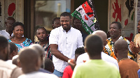 A file photo of John Dumelo addressing a gathering