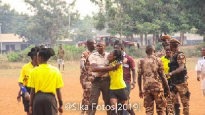 The referee was beaten to pulp following Prison Ladies' defeat to Ampem Darkoa