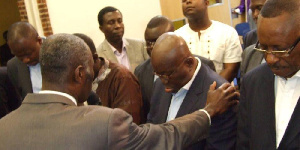 Nana Addo Dankwa Akufo-Addo receiving the blessings from Prophet Kofi Amponsah