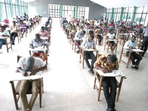 Some of the candidates writing the Essential Skills paper