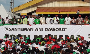 President John Dramani Mahama on a campaign tour of the Ashanti Region