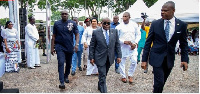 The ceremony took place at the forecourt of the State House in Accra