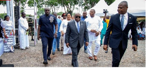 The ceremony took place at the forecourt of the State House in Accra