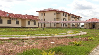 An aerial view of the hospital